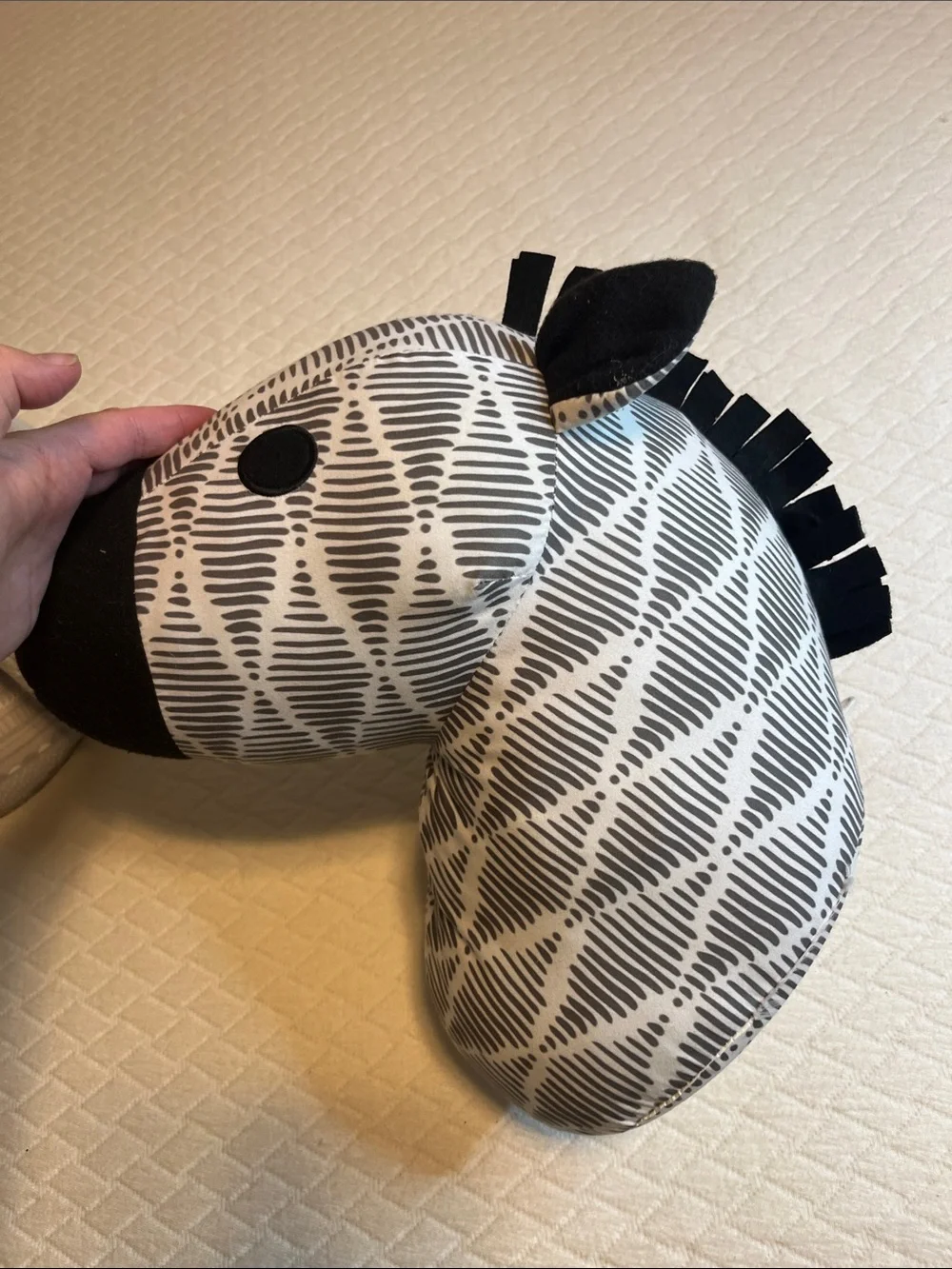Nojo fabric Zebra and Elephant Plush Heads for Wall, Nursery Decor for Kids